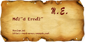 Mód Ernő névjegykártya